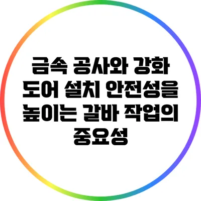 금속 공사와 강화 도어 설치: 안전성을 높이는 갈바 작업의 중요성