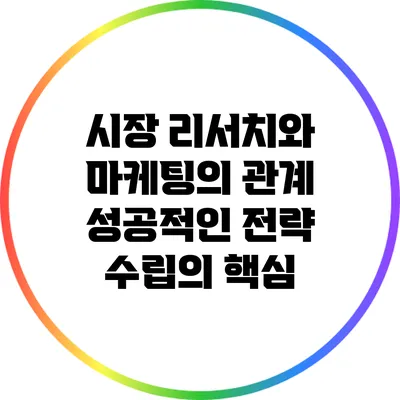 시장 리서치와 마케팅의 관계: 성공적인 전략 수립의 핵심