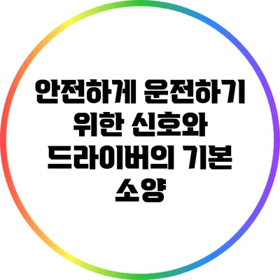 안전하게 운전하기 위한 신호와 드라이버의 기본 소양
