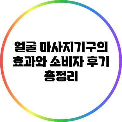 얼굴 마사지기구의 효과와 소비자 후기 총정리