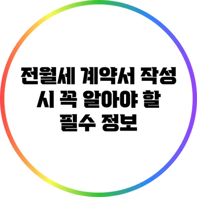 전월세 계약서 작성 시 꼭 알아야 할 필수 정보