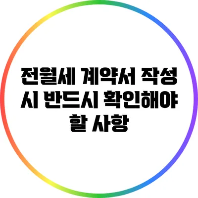 전월세 계약서 작성 시 반드시 확인해야 할 사항