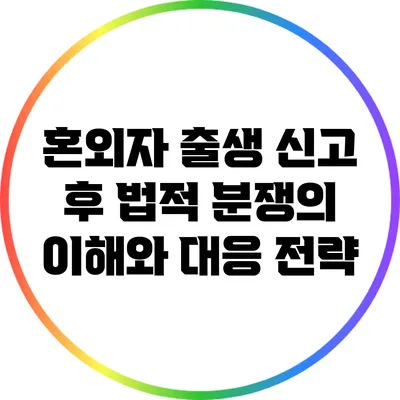 혼외자 출생 신고 후 법적 분쟁의 이해와 대응 전략