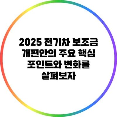 2025 전기차 보조금 개편안의 주요 핵심 포인트와 변화를 살펴보자