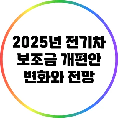 2025년 전기차 보조금 개편안: 변화와 전망