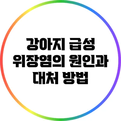 강아지 급성 위장염의 원인과 대처 방법