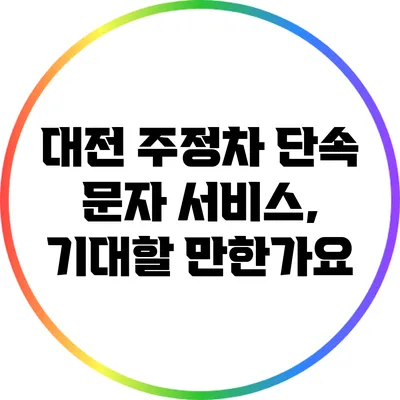 대전 주정차 단속 문자 서비스, 기대할 만한가요?