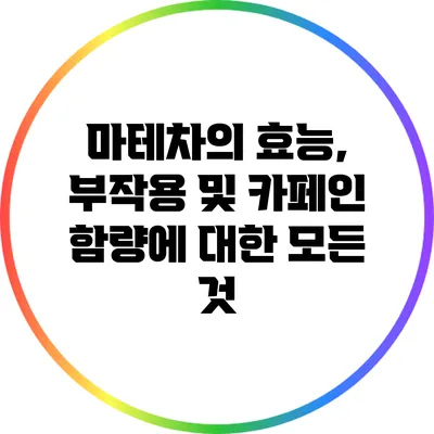 마테차의 효능, 부작용 및 카페인 함량에 대한 모든 것