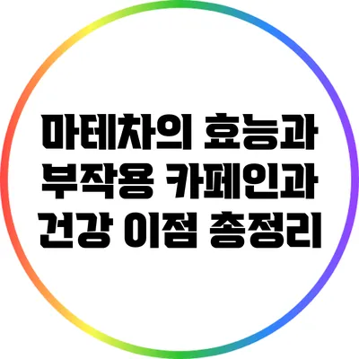 마테차의 효능과 부작용: 카페인과 건강 이점 총정리