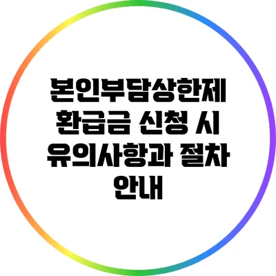 본인부담상한제 환급금 신청 시 유의사항과 절차 안내