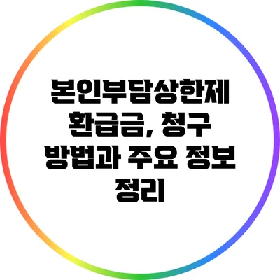 본인부담상한제 환급금, 청구 방법과 주요 정보 정리