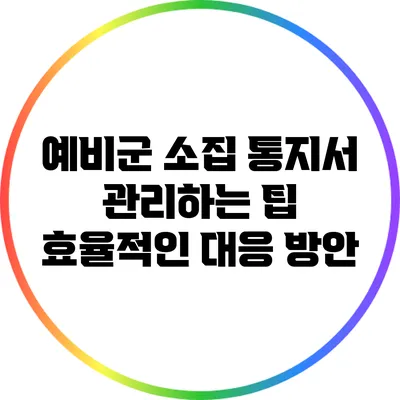 예비군 소집 통지서 관리하는 팁: 효율적인 대응 방안