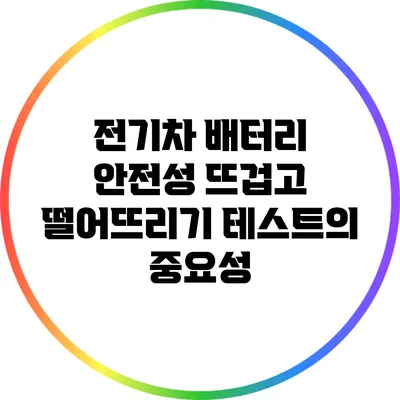 전기차 배터리 안전성: 뜨겁고 떨어뜨리기 테스트의 중요성