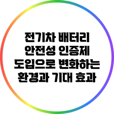 전기차 배터리 안전성 인증제 도입으로 변화하는 환경과 기대 효과