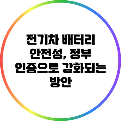 전기차 배터리 안전성, 정부 인증으로 강화되는 방안