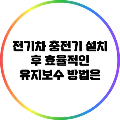 전기차 충전기 설치 후 효율적인 유지보수 방법은?