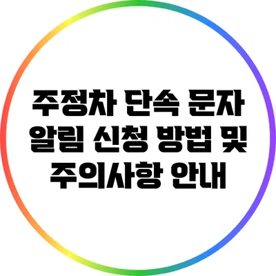 주정차 단속 문자 알림 신청 방법 및 주의사항 안내