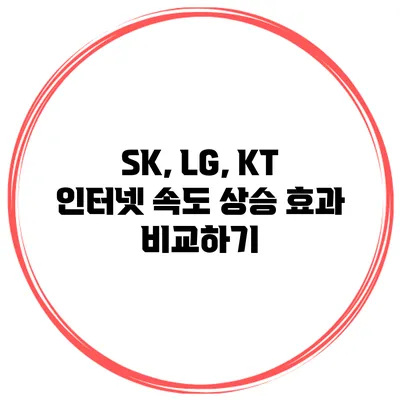 SK, LG, KT 인터넷 속도 상승 효과 비교하기