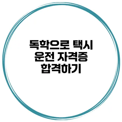 독학으로 택시 운전 자격증 합격하기