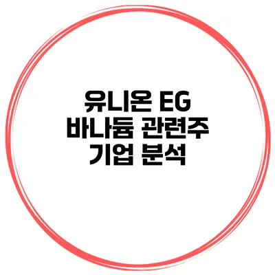 유니온 EG 바나듐 관련주 기업 분석