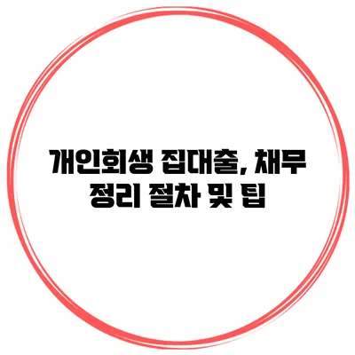 개인회생 집대출, 채무 정리 절차 및 팁