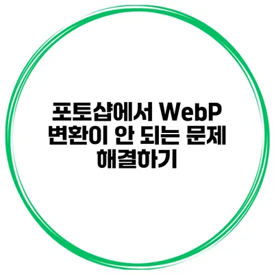 포토샵에서 WebP 변환이 안 되는 문제 해결하기